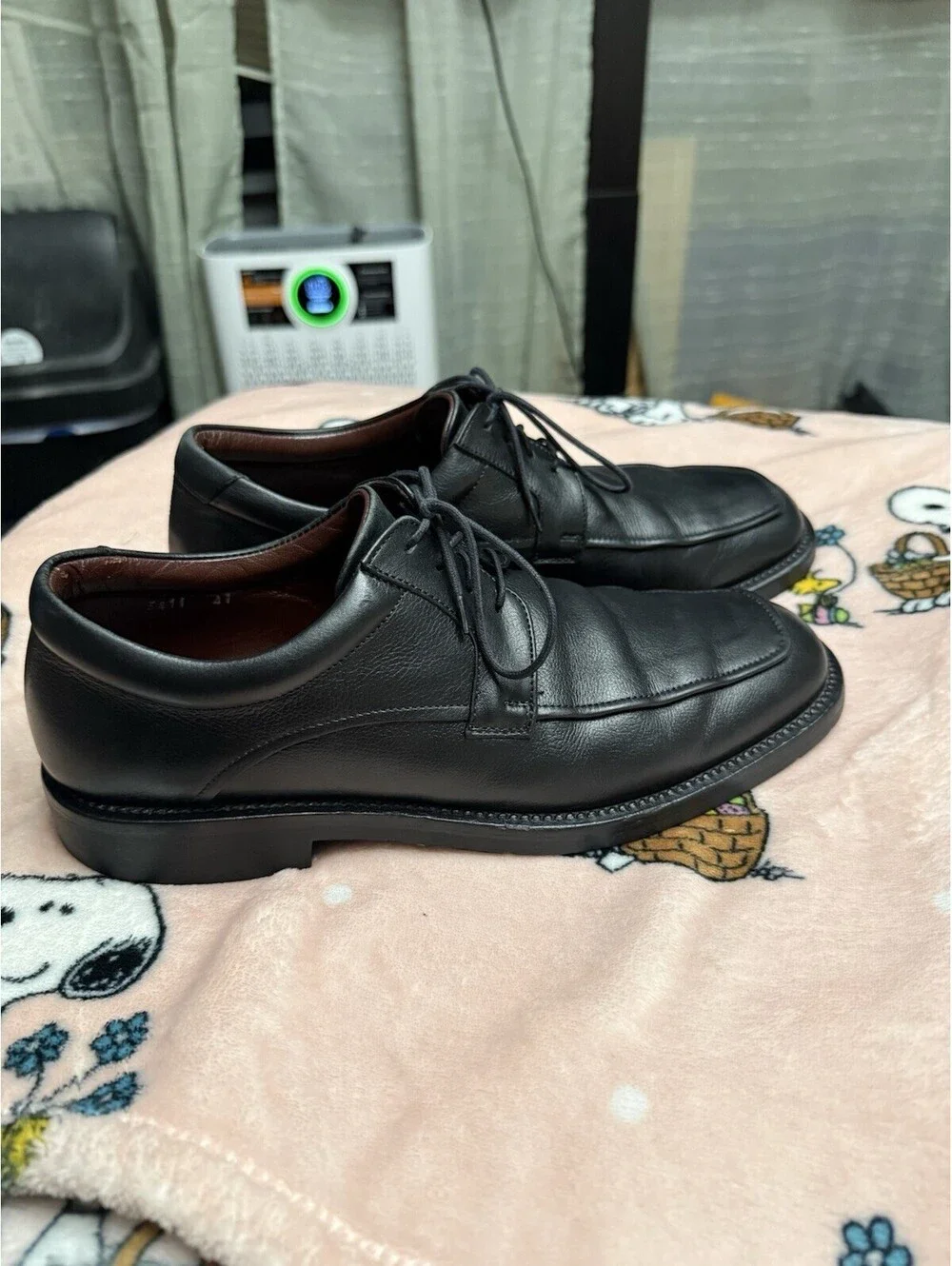 Gordon Rush Men's Black Leather Lace-Up Derby Dress Shoes Square Toe US 8